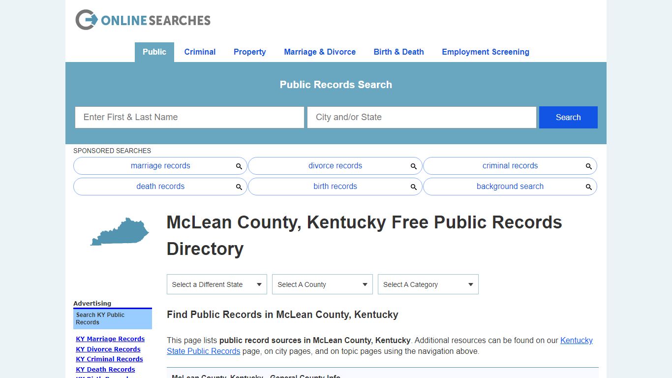 McLean County, Kentucky Public Records Directory